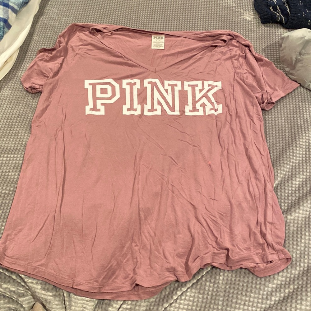 PINK Victoria's Secret Women's Mauve V-Neck Top